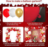 Merry Christmas Balloon Arch Kit, Red White Gold Balloons