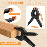 10 Pcs Spring Clamps, 4.5 Inch Plastic Spring Clips Heavy Duty Backdrop Clips For Balloon Arch Photography Woodworking Crafts Tarp Clips Black