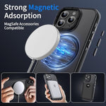 Strong Magnetic Case For Iphone 12 Pro Max [10Ft Military-Grade Protection] Compatible With Fit Magsafe Shockproof Slim Thin Cover 6.7 Inch 12 Pro Max Phone Case, Black Bumper