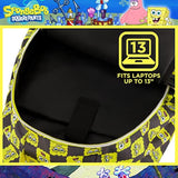 SpongeBob SquarePants 13 Inch Sleeve Laptop Backpack, Checkered Padded Computer Bag for Commute or Travel, Multi