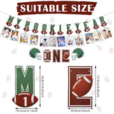 2 Pcs Football Rookie Of The Year First Birthday Party Decoration Football Monthly Photo Banner Rookie Of The Year 1St Picture Banner Birthday High Chair Decor Baby Shower Sport Party Supplies