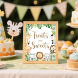 4Pcs Cute Animal Table Sign Centerpieces For Baby Shower Supplies, Safari Baby Shower Decorations Birthday Party Supplies (8X10In)