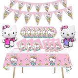 Kitty Girls Birthday Party Balloons, Dinner Plates, Paper Towels,Banners, Tablecloths,Gift Bags,Baby Shower Birthday Party Decorations - Serves 10 Guests
