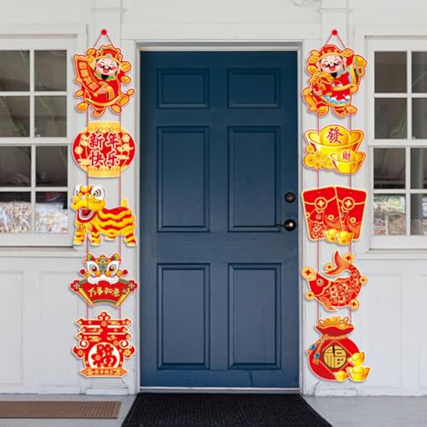 Red Gold Chinese New Year 2026 Banner Year of the Horse Decorations