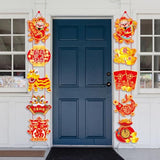 Red Gold Chinese New Year 2026 Banner Year of the Horse Decorations
