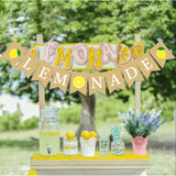 Lemonade Stand Banner For Kids – Rustic Lemonade Banner Sign For Lemonade Stand Supplies, Lemonade Party Decorations, Outdoor Lemon Stand Decor For Summer Events