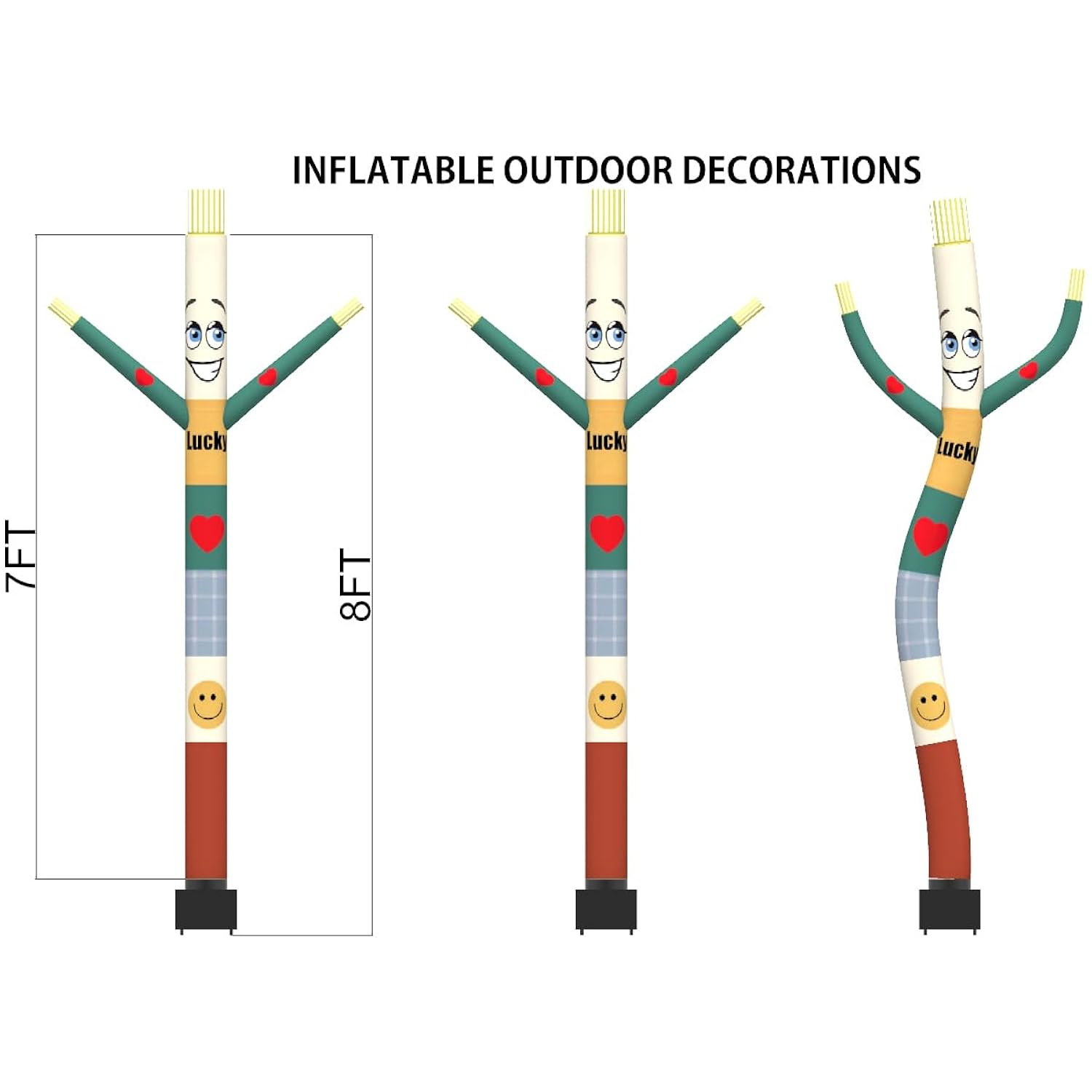 8 Ft Inflatable Air Wacky Waving Tube Dancer With Blower For Thanksgiving Days Decorations Blow Up Inflate Luky For Dail