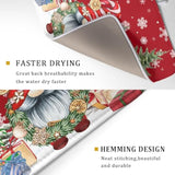 Christmas Dish Drying Mat For Kitchen Counter, Merry Christmas Dish Drying Mat 18 X 24 Inch Xmas Gnomes Absorbent Reversible Microfiber Dish Drying Pad Kitchen Drying Mat For Coffee Bar