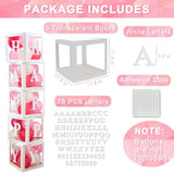 Clear Balloon Boxes with Letters: Custom Party Decorations - 5PCS