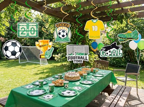 Soccer Hanging Swirl World Soccer Cup 2026 Party Decorations Sports Football Theme Ceiling Hanging Swirls for Soccer Viewing Parties Sports Birthday Bar Decorations?Fully Assembled?