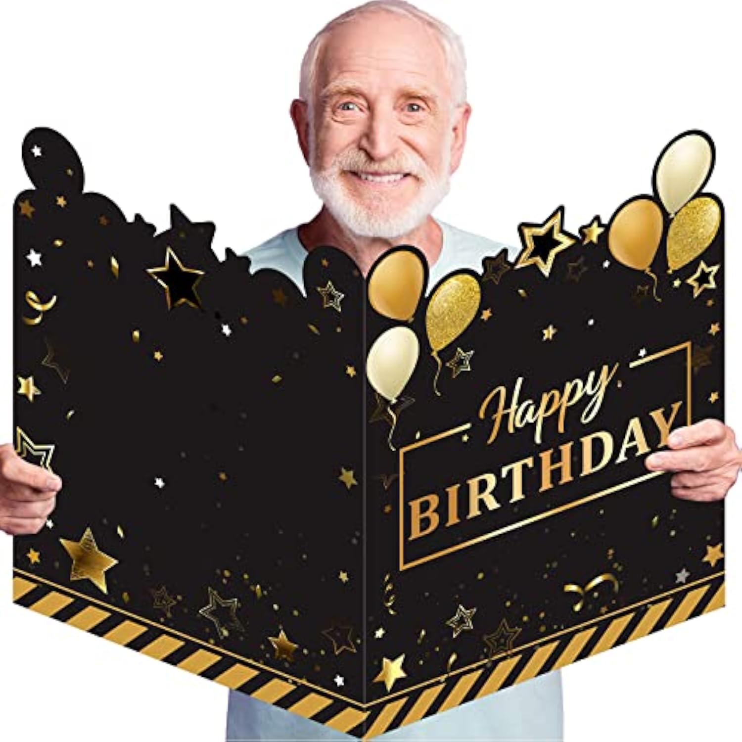Large Greeting Card 25 X 16 Inch Giant Guest Book Jumbo Happy Birthday Card Big Oversize Plastic Custom Guest Book For Women Men Party Decorations(Birthday Theme)