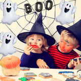 Halloween BOO Balloon Set 9PCS Black Foil Mylar Balloons for Spooky Party Decorations