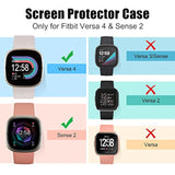 10Pack Tempered Glass Screen Protector With Hard Pc Case Compatible With Fitbit Versa 4/Sense 2, Allaround Protective Screen Full Cover Bumper Compatible For Fitbit Sense 2/Versa 4 Smart Watch