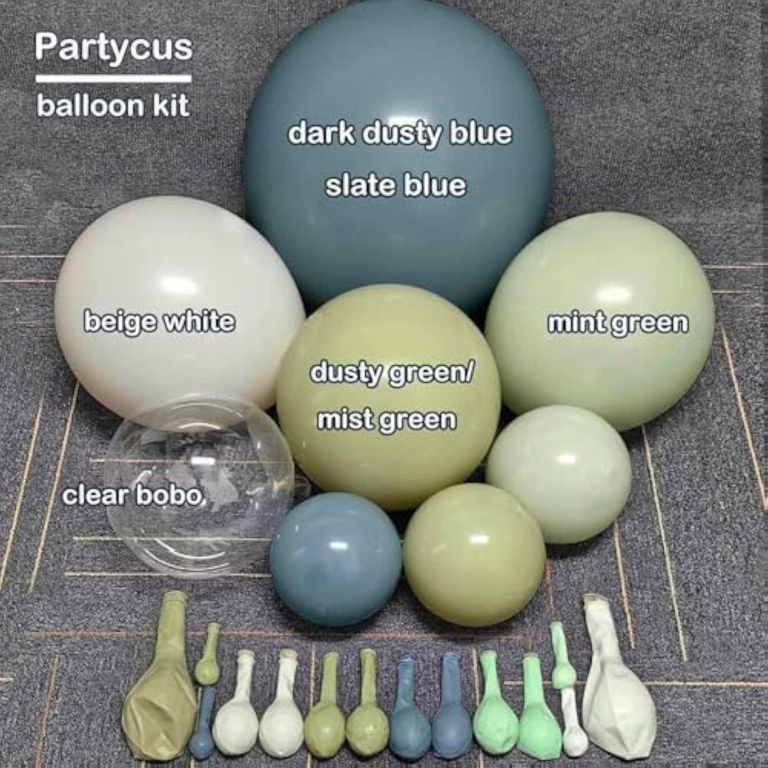 Dusty Blue Green Balloon Arch Kit: Boho Party Decor
