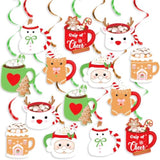 Christmas Gingerbread Mug Hanging Swirls 20pcs Snowman Santa Party Decor