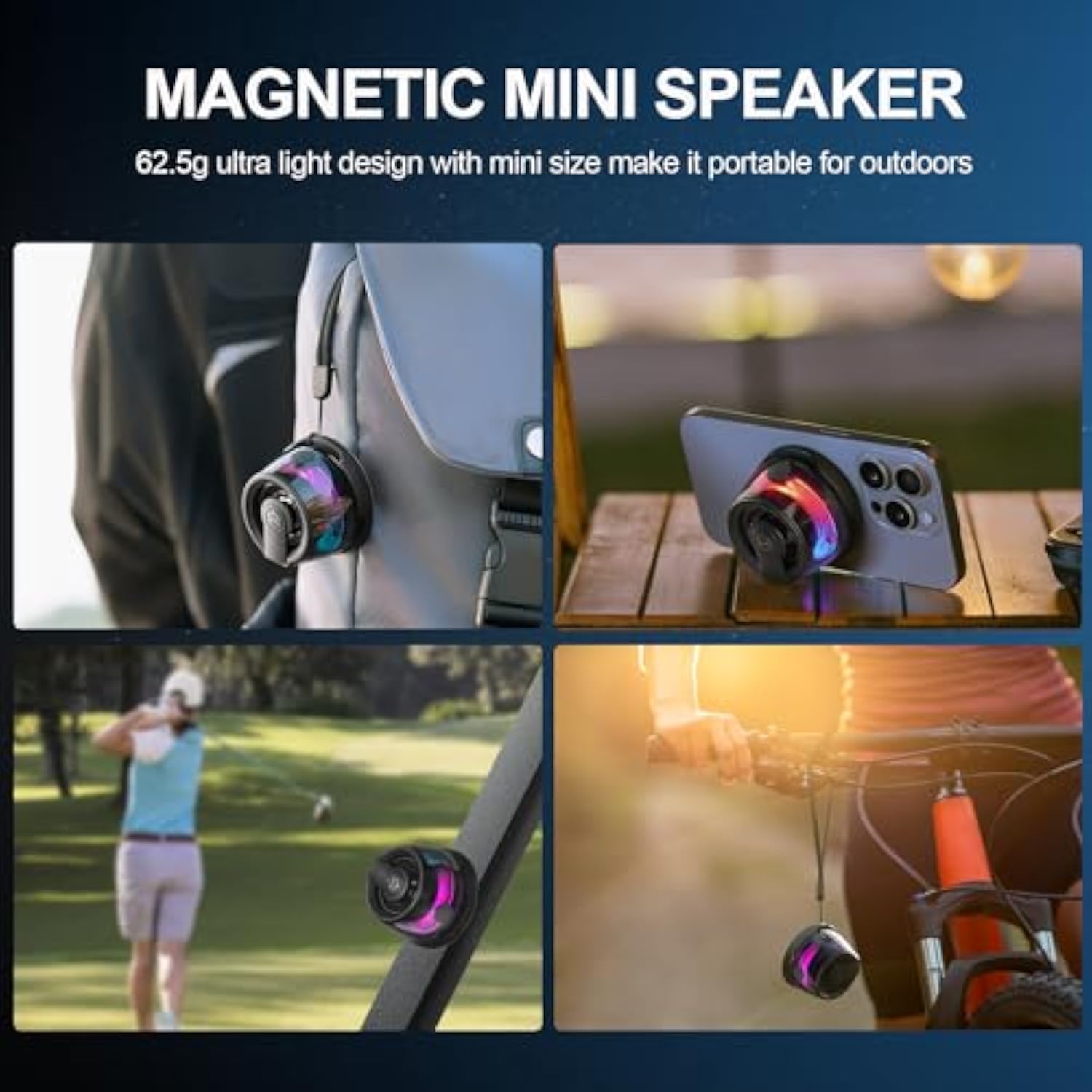 Edifier G200 Magnetic Phone Stand Bluetooth Speaker - Gift Ideas - Small Multifunctional Portable RGB Wireless Speaker with Strong Magnet for Home/Office/Travel/Fridge/Workbench/Car & Anything Metal