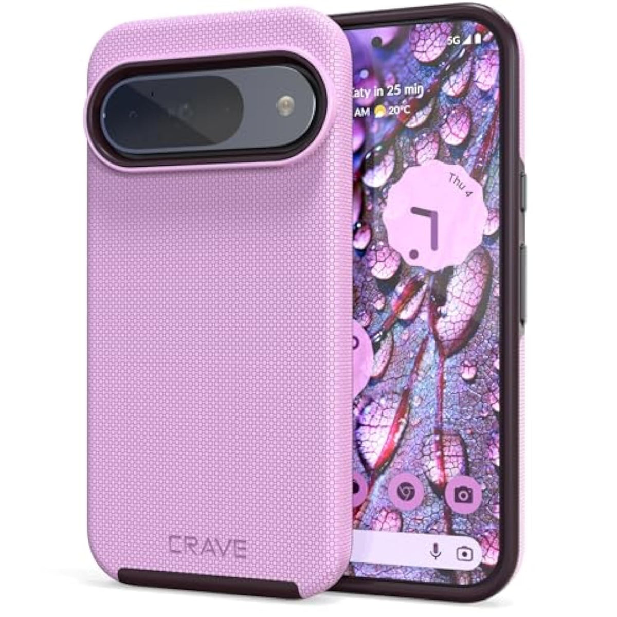 Dual Guard Shockproof Case for Google Pixel 9/9 Pro - Lilac, Dual Layer Protection