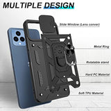 For T-Mobile Revvl 6 5G Case, Revvl 6X 5G Case With Hd Screen Protector, 360° Rotation Ring Kickstand [Military Grade] Protective Case, Black