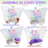 8 Pcs Iridescent Party Decorations Honeycomb Centerpieces, Happy Birthday Table Decorations, Birthday Party Decorations 3D Double Side Honeycomb Decorations For Birthday Day Party