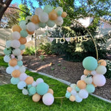 Sage Green And Pink Balloons - 50Pcs 12 Inch Pastel Pink And Dusty Green Nude Sand White Boho Balloons With Ribbon For Girls Women Birthday Bridal Shower Wedding Tea Party Decorations