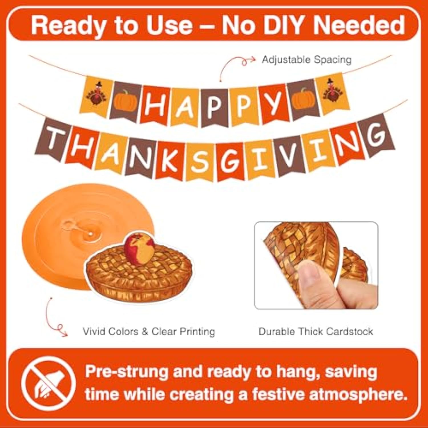 Thanksgiving Decorations Indoor Banner Hanging Swirls Balloons for Home Party Decor