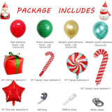 Christmas Balloon Garland Arch Kit 149Pcs Red Green Gold Balloons Candy Balloons Gift Box Balloons For Christmas Party Decorations Supplies