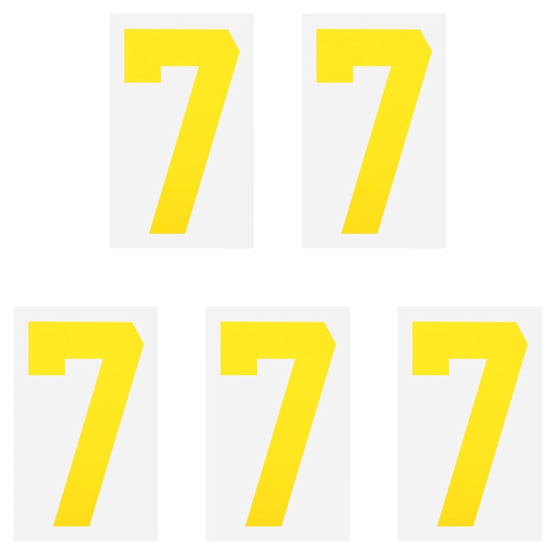 Iron On Number 7 Heat Transfer 8" Yellow Single Number For Team Uniform, Sport