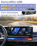 Car Phone Mount for BMW X5 X6 2024 2025 2026 & BMW X7 2023-2026 Accessories Custom 14.9-inch Screen 360° Rotation Compatible with MagSafe Car Phone