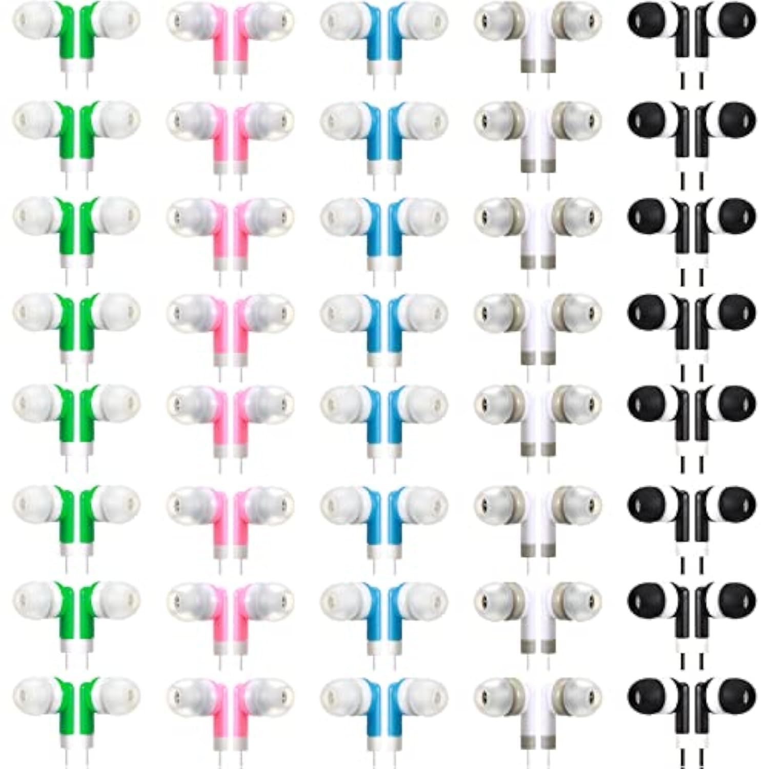 100 Pack Kids Earbuds Wired Earphones Wired Earbuds Multipack Earbuds Earphone