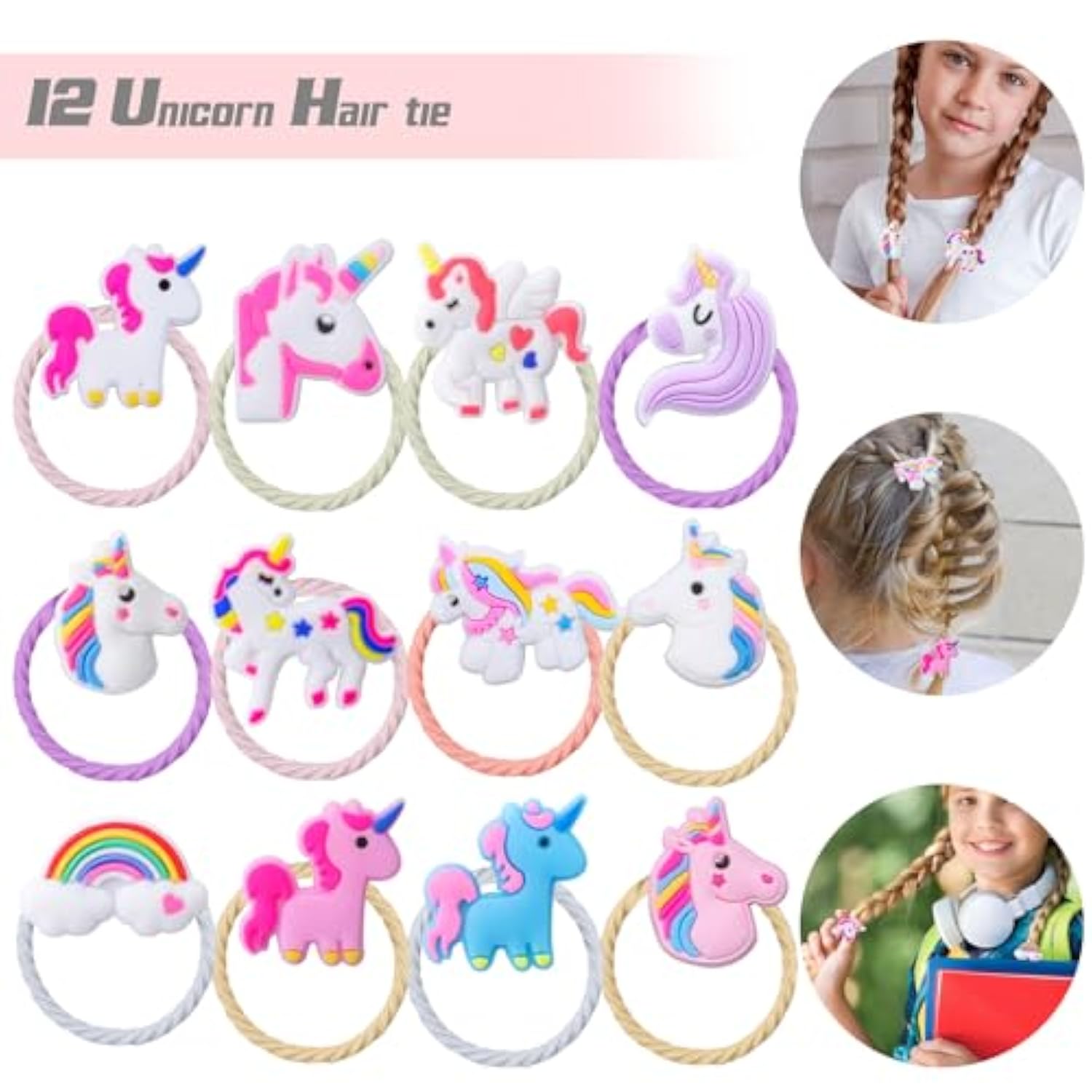 133Pcs Unicorn Party Favors Pack - Unicorn Theme Birthday Party Decoration With Bracelets, Hair Rings, Key Chains, Tattoos, Pinata Fillers