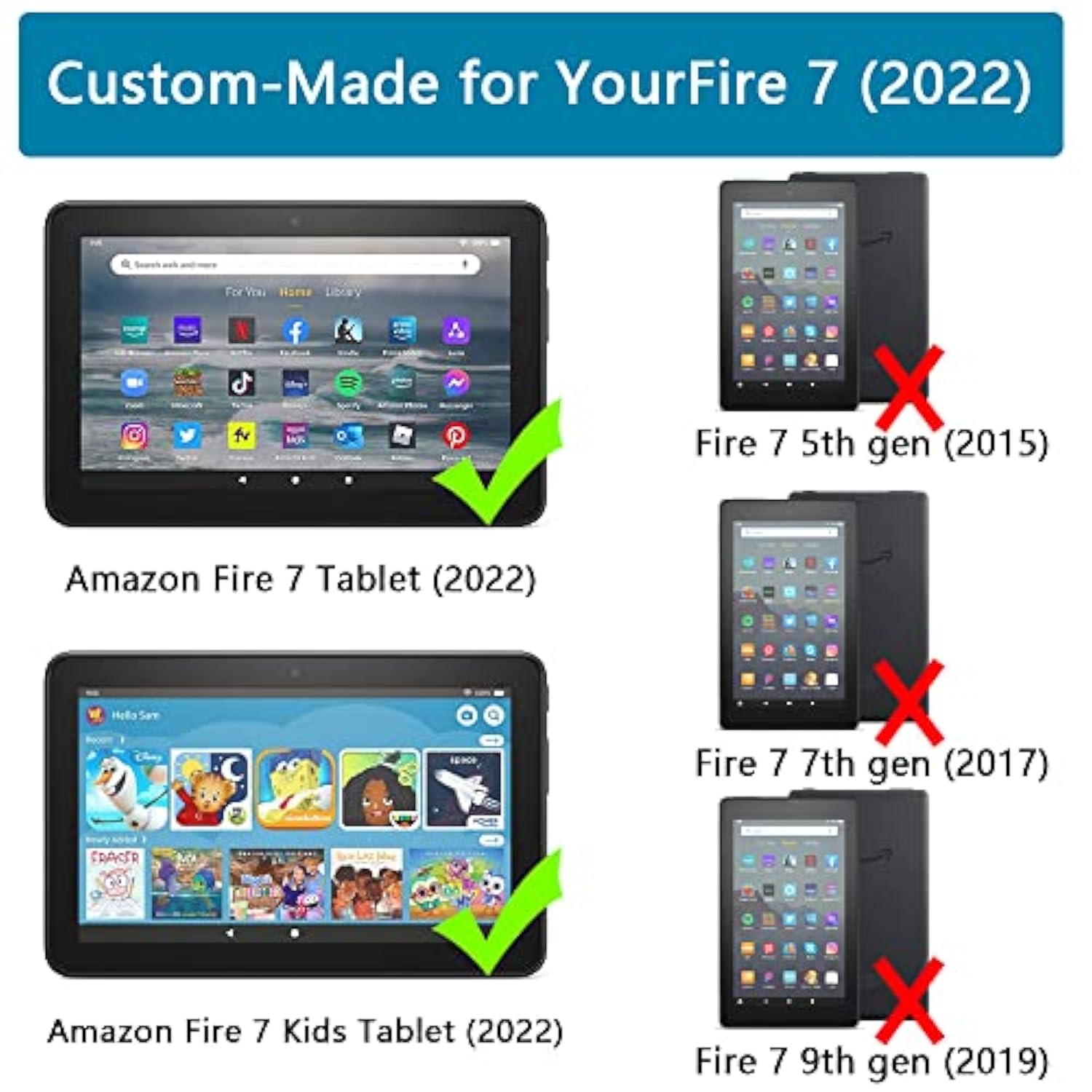Amazon Fire 7 Tablet Case For Kids(12Th Generation, 2022 Release), Lightweight