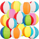 ?15Pcs Pool Party Decorations Beach Ball Paper Lanterns - Summer Luau Hawaiian Themed Hanging Decor For Home Birthday Outdoor Indoor