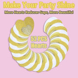 Gold-White Heart-Garland Streamers Engagement-Birthday Party-Decorations - 52Ft Glitter Champagne Hanging Banner Decor Wedding Congratulations Bachelorette Bridal Baby Shower
