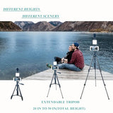 Vlogging Kit For Iphone, Vlogging Kit For Android Phone,Youtube Starter Kit With Two Tripods Light Microphone Remote And Jack Adapter