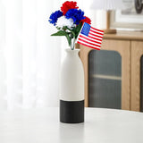 Artificial Memorial Flowers Patriotic Bouquet Red White And Blue Lilac With American Flag For 4Th Of July Independence Day Memorial Day Party Supplies Home Table Decor