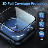 3 Pack For Apple Watch Series 9 Screen Protector 45Mm Series 8/7, [Auto Alignment Kit] 3D Full Cover Waterproof Bubble Free Anti Scratch Hd Clear Film For Iwatch 45Mm Accessories