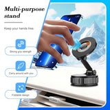 Vacuum Magnetic Car Phone Holder, 360° Rotation Vacuum Suction Vehicle Cell Phnoe Mount, Foldable Retractable Automotive Smartphone Holder, Universal