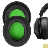 Geekria QuickFit Ear Pads Compatible with Razer Kraken Pro V2, 7.1 V2, 7.1 Chroma V2, Kraken Pro V2 Pewdiepie/Stormtrooper Edition Headphones Ear Cushions, Repair Parts (Black/Green)