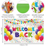 Welcome Back Banner - 5X3 Ft - Welcome Home Decorations - Homecoming, Reunion, Baby Shower - White 100Den Polyester