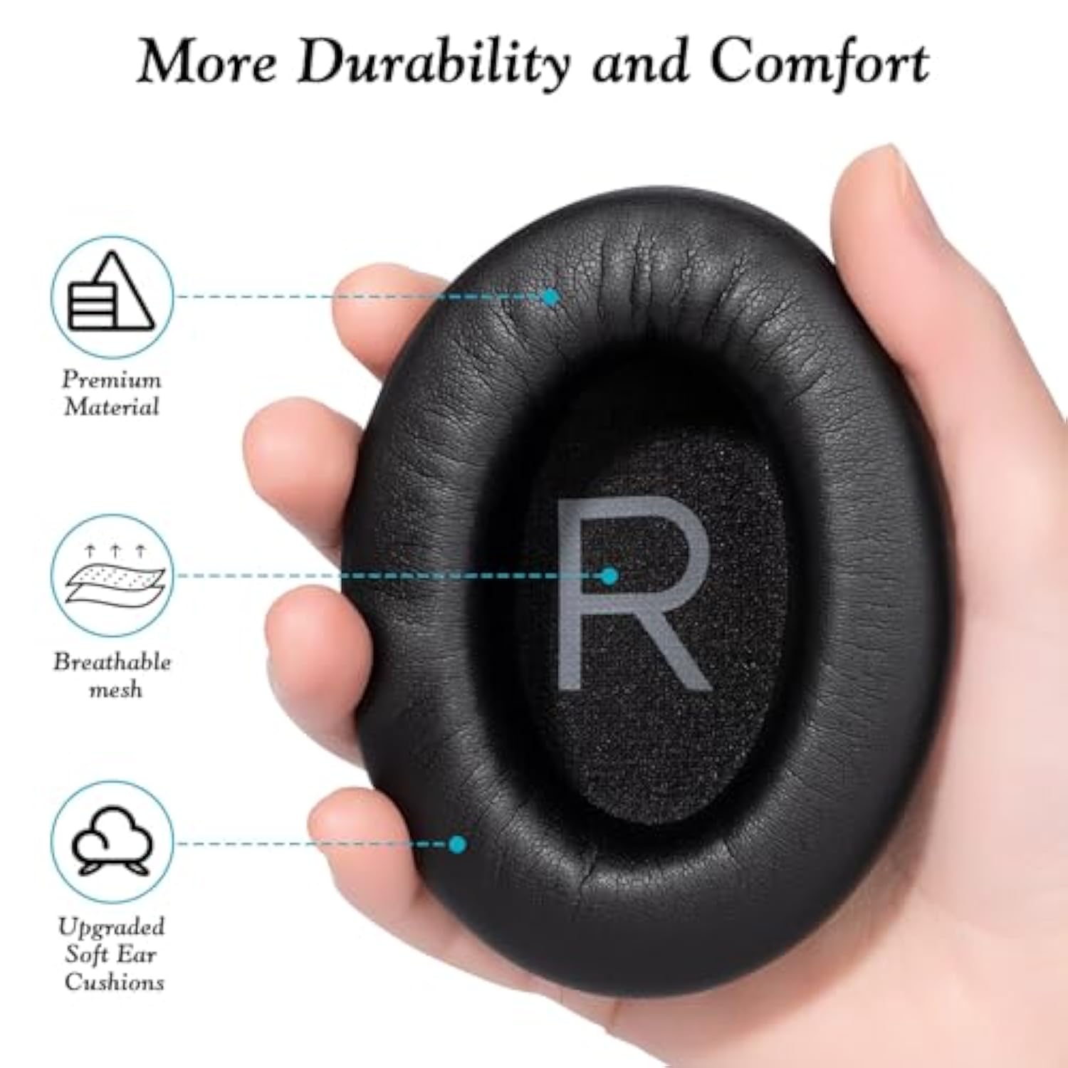 Ear Pads Replacement For Bose Qc45 Headphones - Earpads For Bose Quietcomfort 45/Quietcomfort Se (Qc Se)/New Quiet Comfort Wireless Over-Ear Headphones, Black