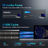 48 Port Gigabit Ethernet Switch With 2 Sfp Port, Dual Power Supply, Fanless Metal Rackmount Unmanaged Plug And Play Network Switch
