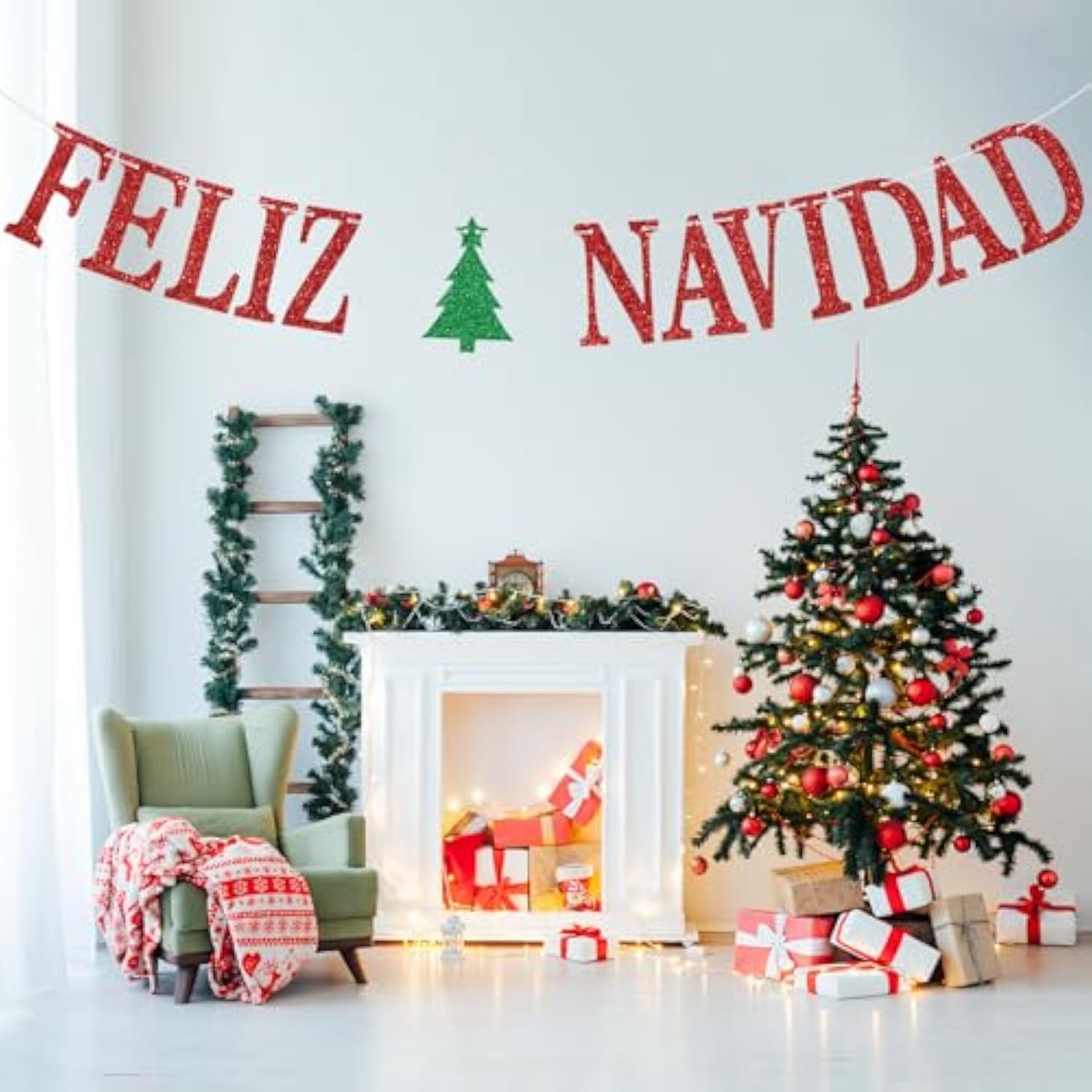 Feliz Navidad Banner Merry Christmas Merry Bright Party Decorations