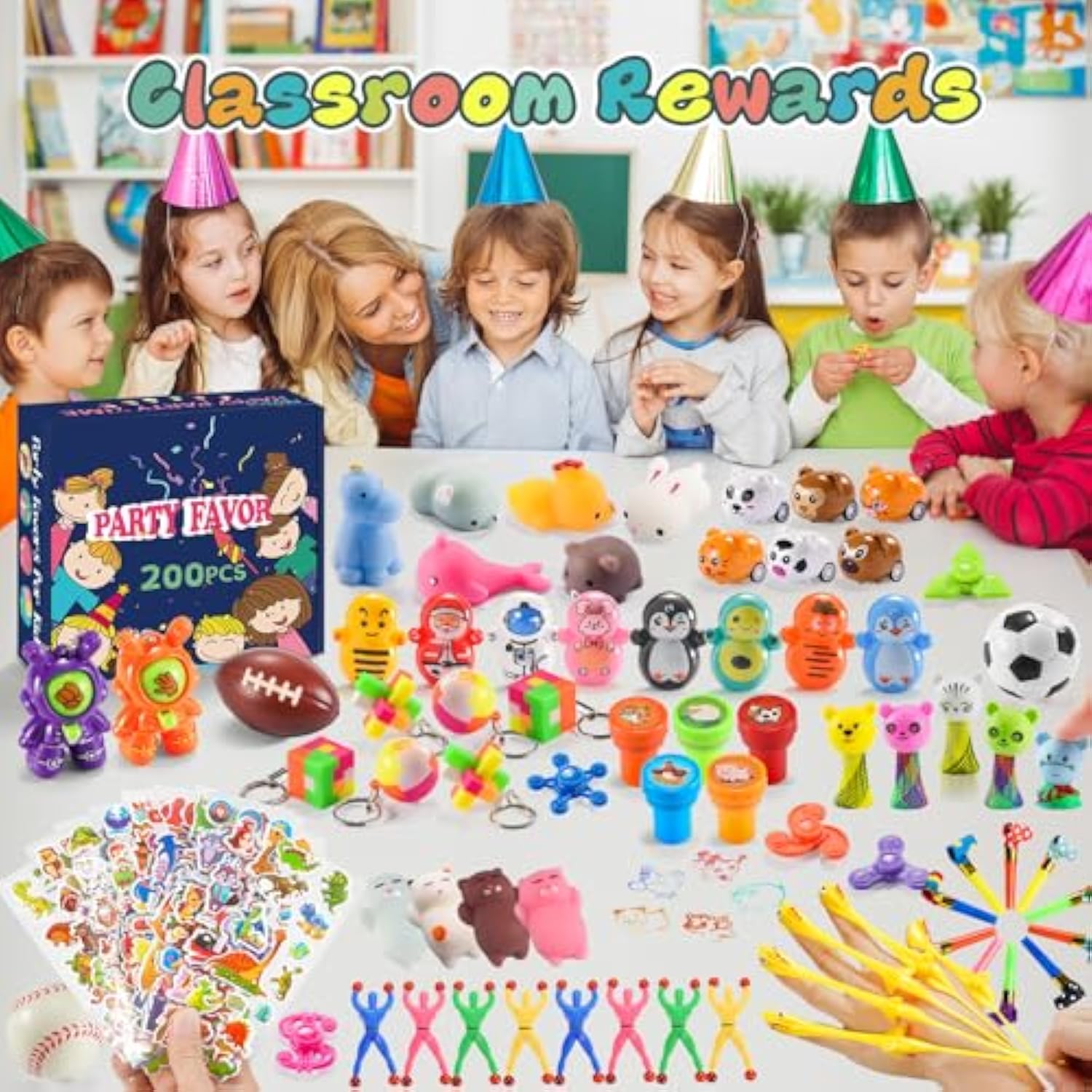 Party Favors For Kids 8-12, Treasure Chest Box Prize Toys For Classroom Students, Birthday Goodie Bags Stuffers Pinata Fillers, Carnival Small Bulk Toys For Boys Girls Gift Bag 4-8 3-5