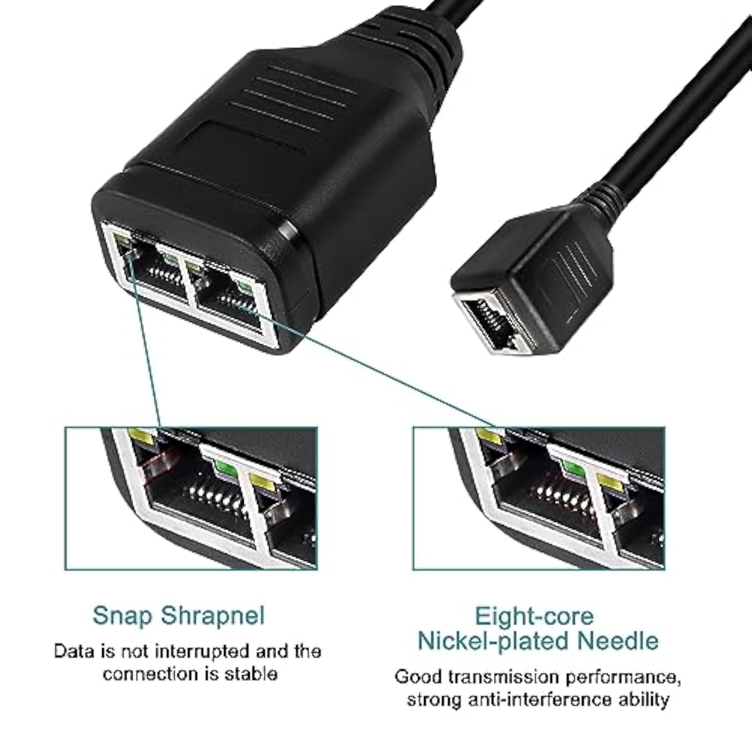 Rj45 Gigabit Ethernet Splitter Switch Cable,Rj45 1 Male To 2 Female 1000Mbps H