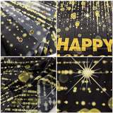 Happy Retirement Backdrop with 70.8"X43.3"?Large Happy Retirement Banner Background Photography with Rope, Party Decoration Supplies for Photo Booth Props Decor Outdoor Indoor (Black-2)