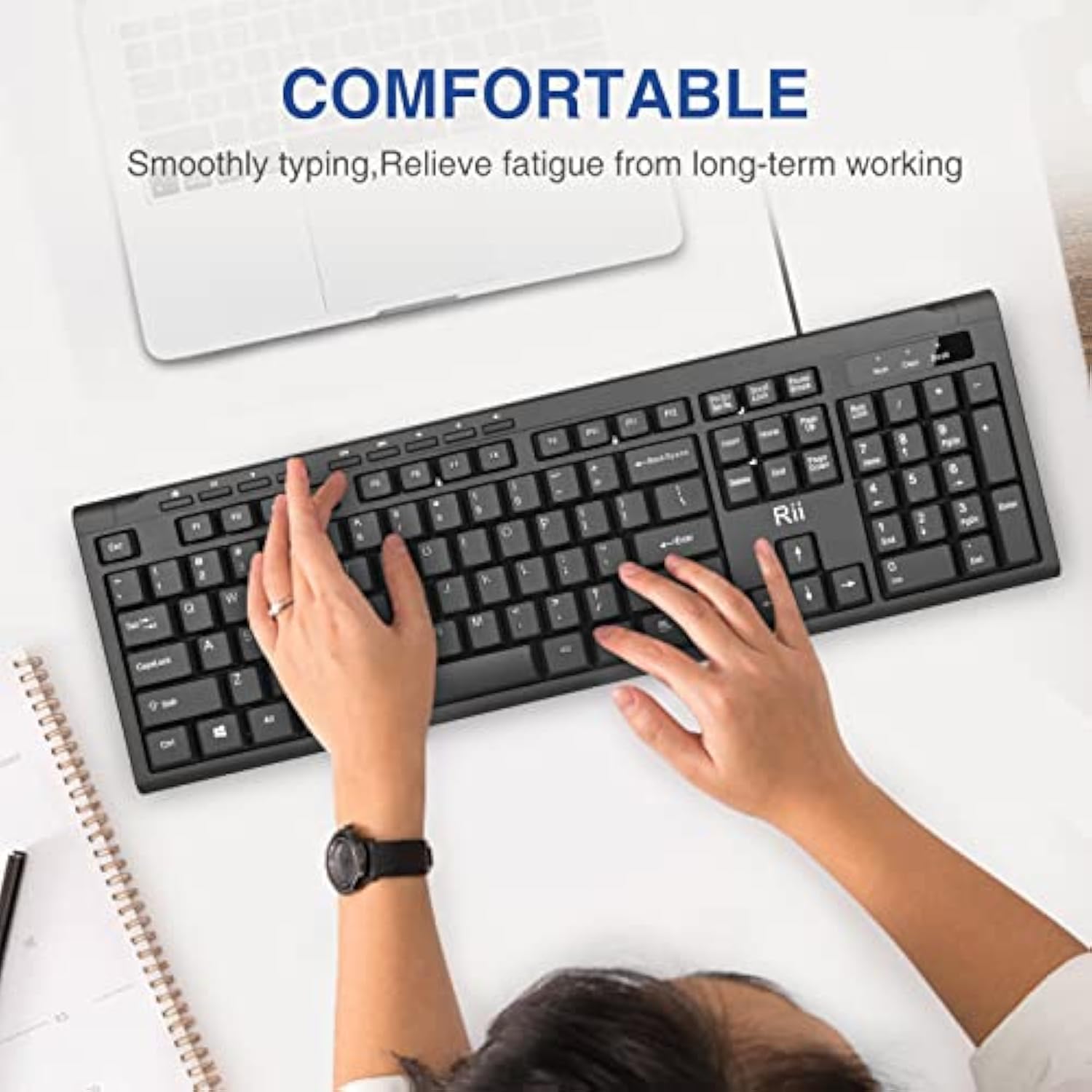 Rk907 Ultra-Slim Compact Usb Wired Keyboard For Mac And Pc,Windows 10/8 / 7 /
