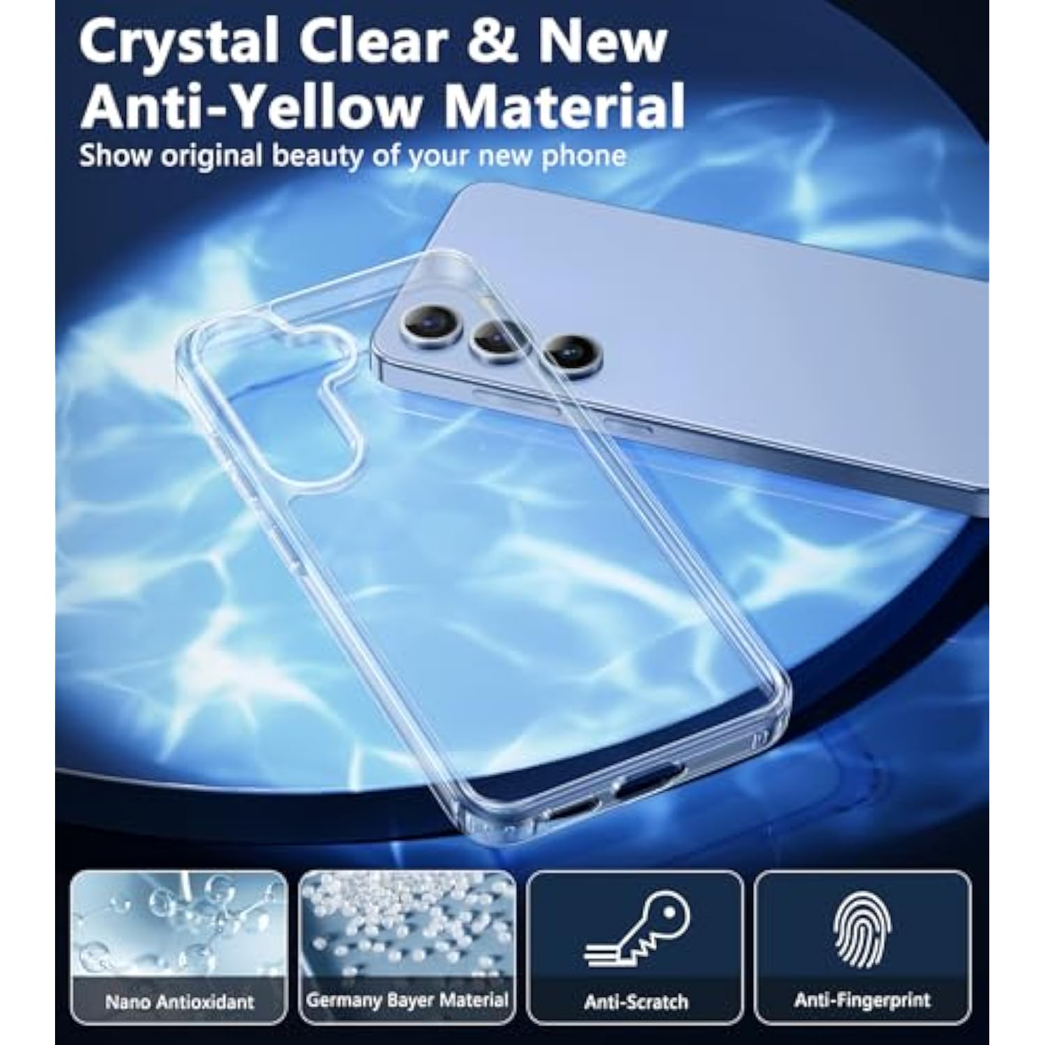 Samsung Galaxy S24 Clear Case, Military-Grade Shockproof, Slim, 6.2 Inch