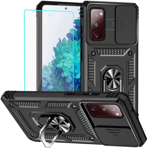 for Galaxy S20 FE 5G Case with Screen Protector: [Military Grade 20ft. Drop Tested] Ring Shockproof Protective Phone Case for -Samsung Galaxy S20 FE