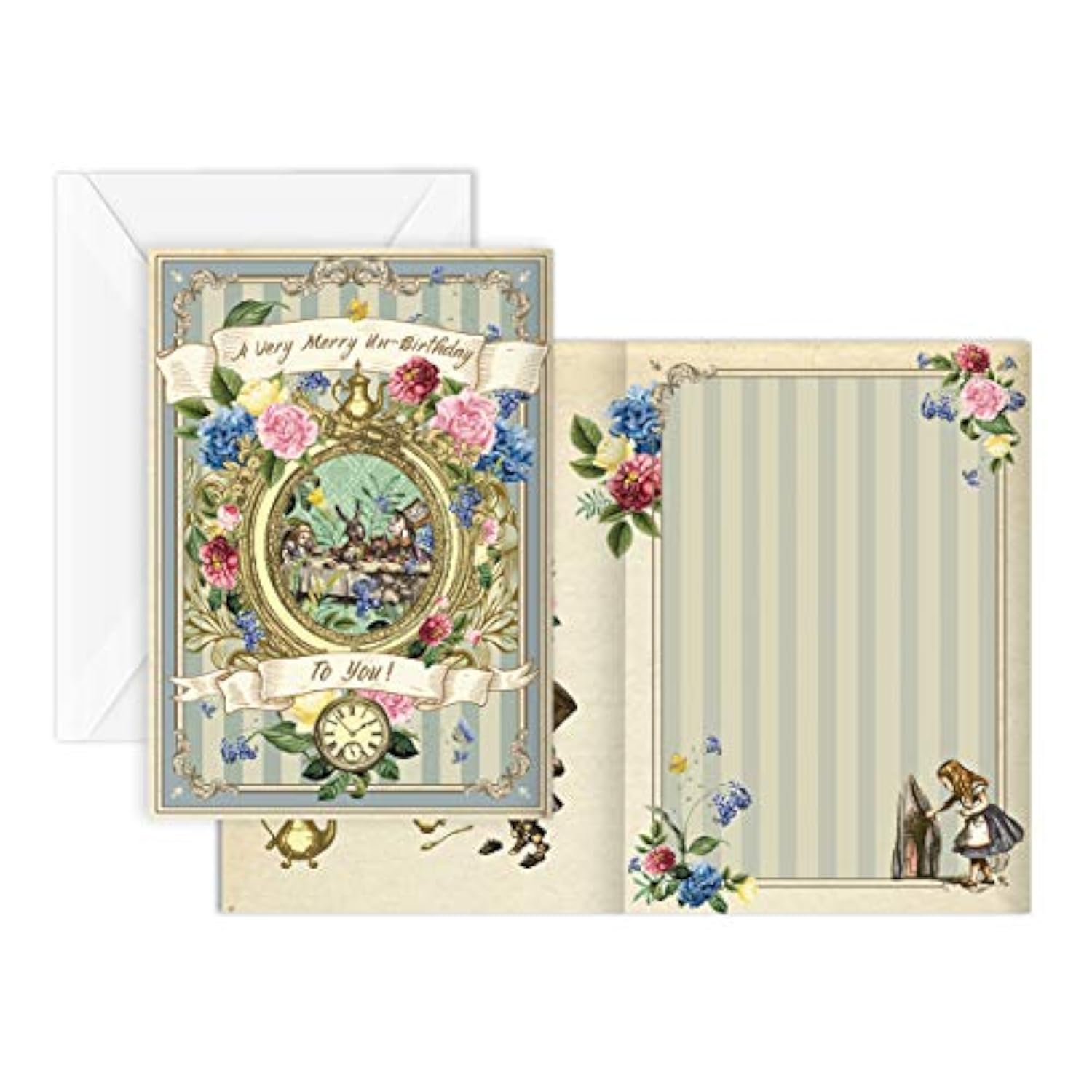Alice In Wonderland Birthday Card Party Unbirthday Mad Hatter Tea Party Thank You