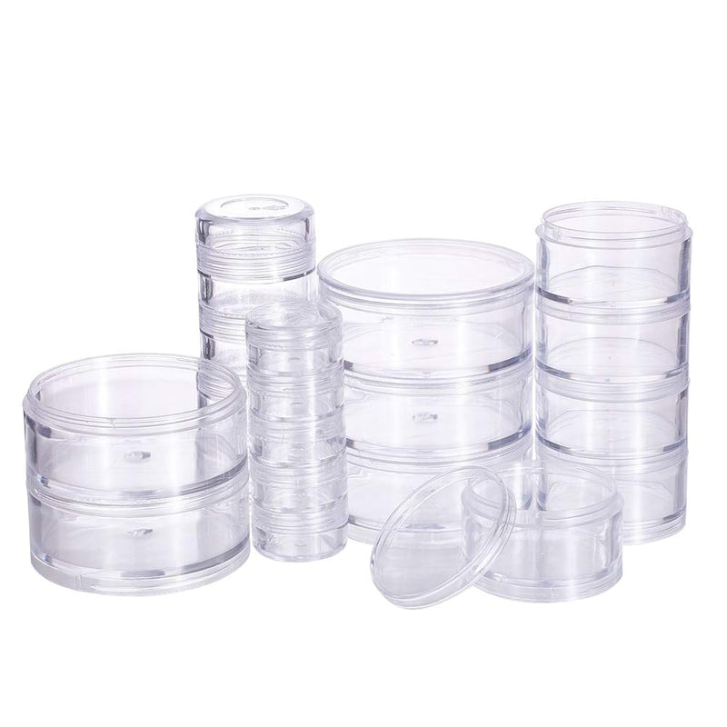 Mixed Size Stackable Round Plastic Containers 4 Column(5 Layer/Column) Bead St